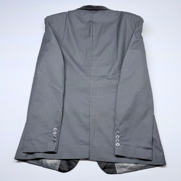 Men's Grey Shawl Collar Tuxedo Blazer Suit Jacket Size L - Picture 7 of 10